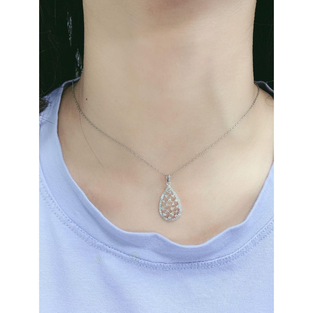Baguette Diamond Pear Shape Delicate Pendant